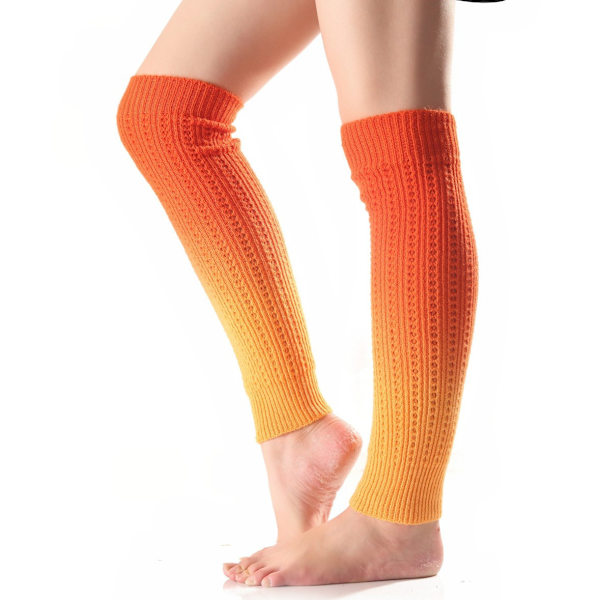 Kvinners Juniors Neon Ribbet Leg Warmers for 80's Eighties Party S