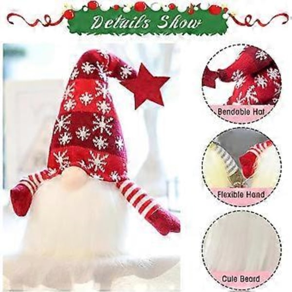 Jultomte, Julnisse Höjd 41cm, Julbelysning Dekoration, Amerikansk Jul Ansiktslös Nisse, Inomhus Juldekorationer, Julgåva