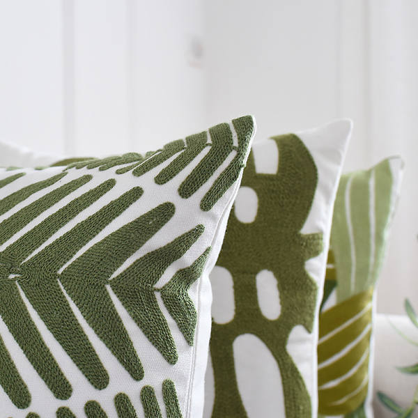 Set med 3 st gröna moderna kuddfodral 45x45cm Dekorativa soffkuddar