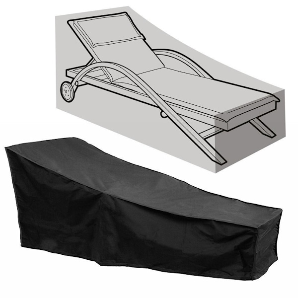 Överdrag för strandstol utomhus, 210D Oxford-tyg vattentätt och dammtätt överdrag för solstol utomhus, 208 * 76 * 41 * 79 cm 208 * 76 * 41 * 79 cm