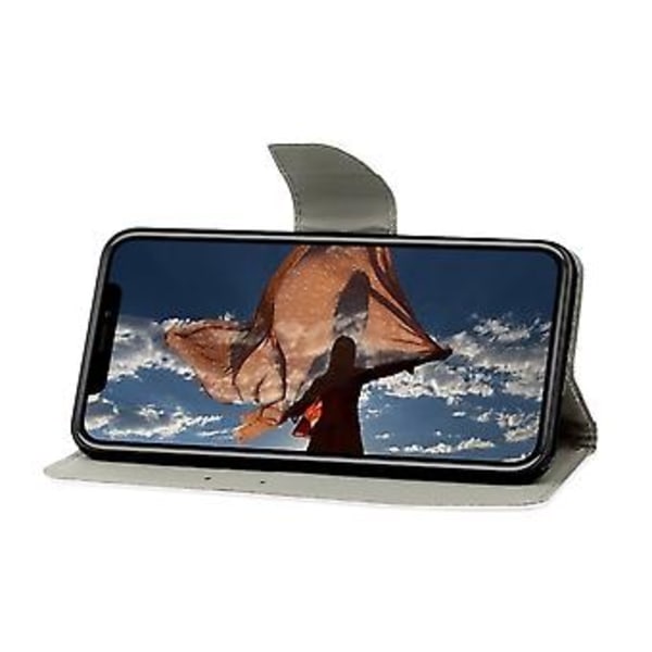 Farvet Tegne Etui til iPhone 12 Pro Max Red Flower Butterfly