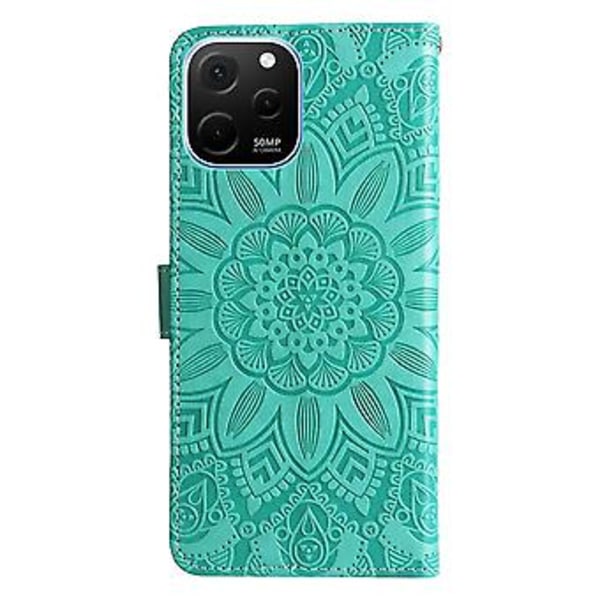Solros Läder Telefonfodral För Huawei nova Y61 Green