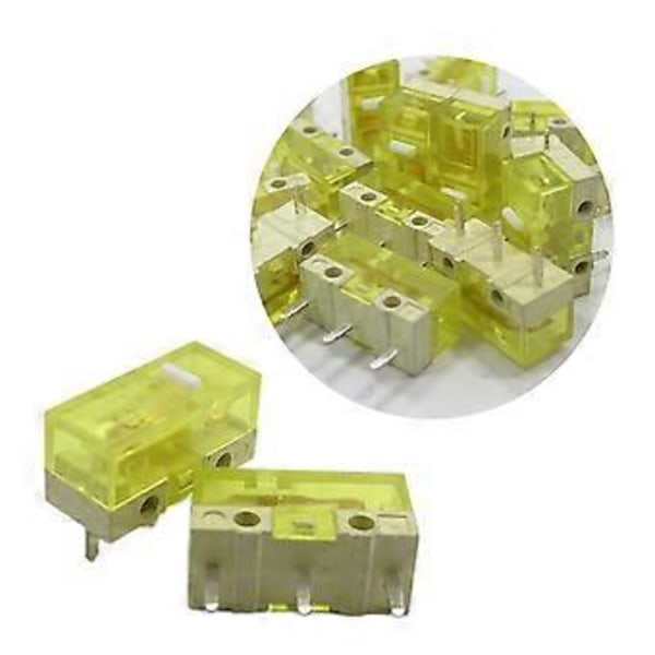 2 stk. Original HUANO Musemikrobrytere 3 pinner 120 millioner klikk Musemikrobryter Erstatning Transparent Gul Transparent Yellow