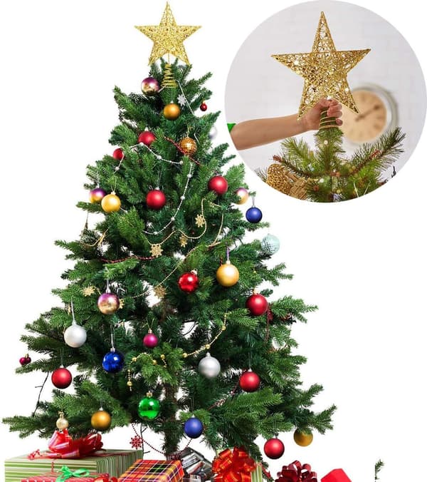 1 stk. Guld Juletræstop, Stjerne
