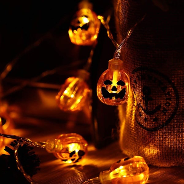 Halloween Græskarlys - 4,5 Meter 30 LED Batteridrevet Hal