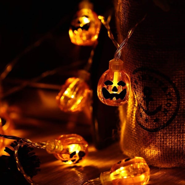 Halloween Pumpa Ljus - 4,5 Meter 30 LED Batteridrivna Hal