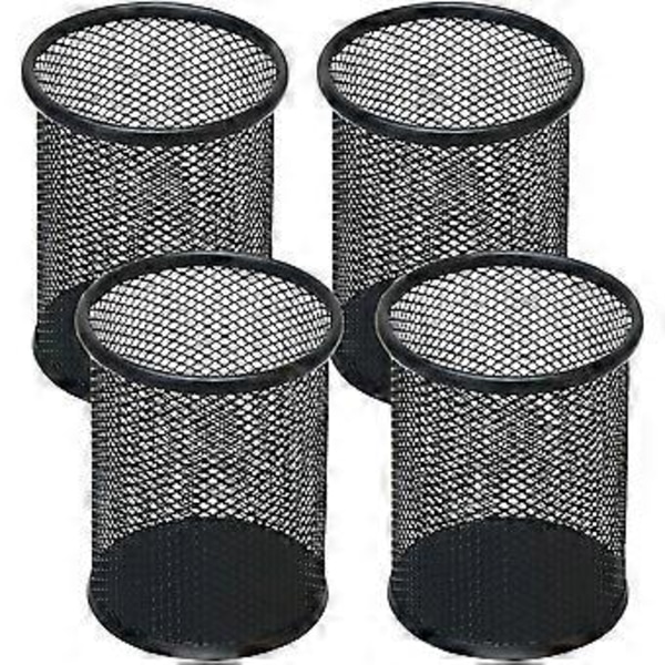 Snow Cooler Pennhållare Mesh Pennhållare Metall Pennhållare för Skrivbord Kontor Pennorganisatör Svart, 4-pack