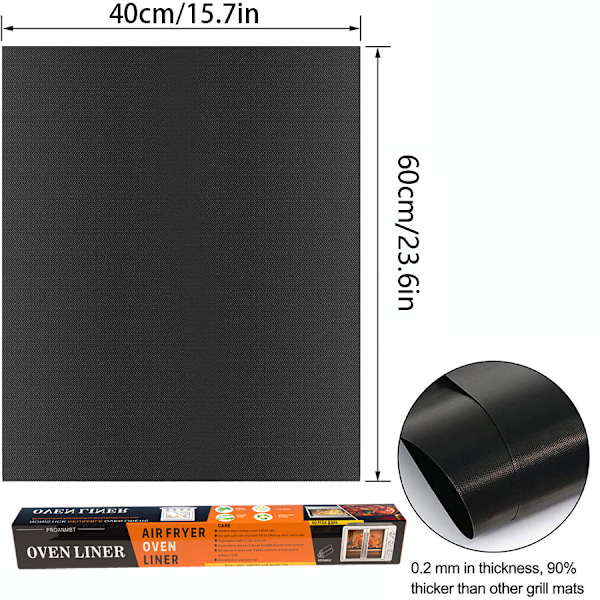 5 stycken universella ugnsskydd 40x60cm, nonstick tunga ugnsskydd, lämpliga för ugnens botten, hemmakökstillbehör, svart