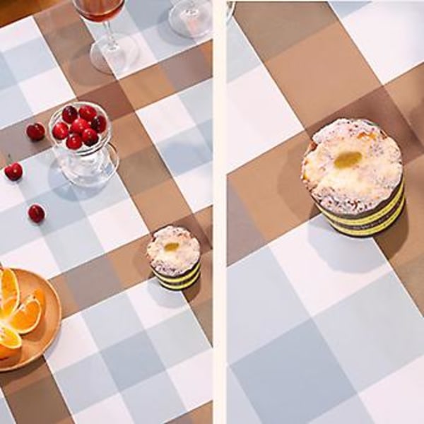 Bordduk, rutete bordduk rektangulær lin Stain Resistant vaskbar Gingham duk for utendørs piknik, kjøkken og julemiddag, jul D