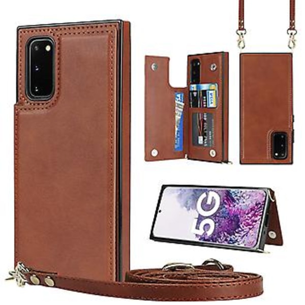 Crossbody-fodral i TPU+PU för Samsung Galaxy S20 FE Brown