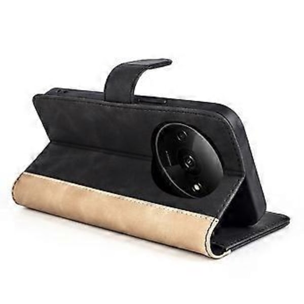 Til Xiaomi Redmi A3/Poco C61 4G Wallet Case PU Læder Farvesplejsning Stødsikkert Telefoncover Style A