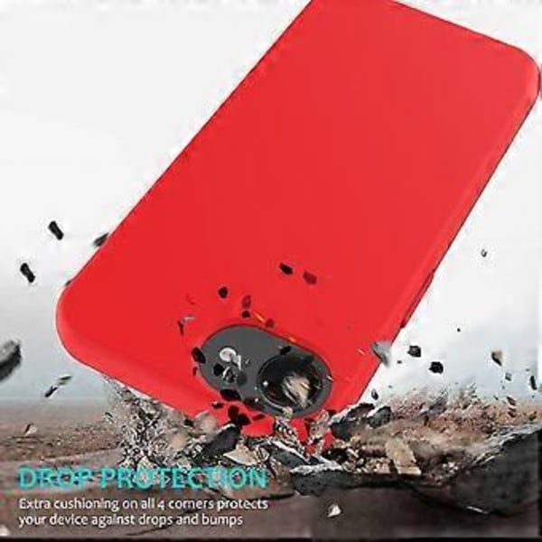 iPhone 16e -kuori, iskunkestävä nestemäinen silikoni pehmeällä vuorella, takakansi - punainen Red