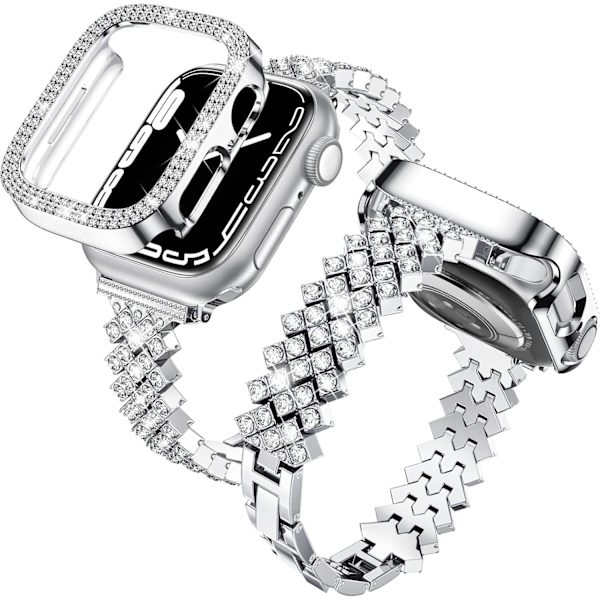 Glitterrem med fodral till Apple Watch Series 7 SE 6 5 4 45/41/4