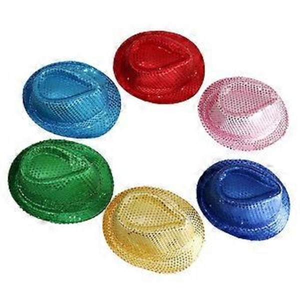 Unisex Skinnende Glitter Paillet Jazz Kasket Danse Show Party Pailletter Hat Fødselsdagsfest