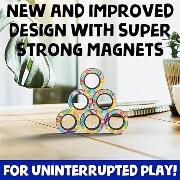 Magnetiska ringar leksak, vuxna magneter ring leksaker för ångestlindring T