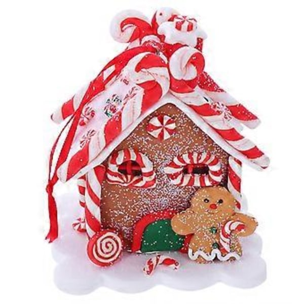 Julstuga Ornament Polymerlera Hus Hängen Julgranshängen