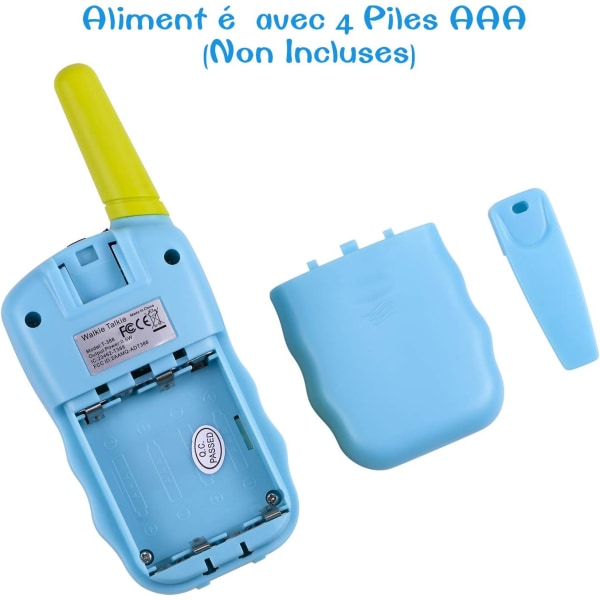 Barne Walkie Talkies 2-veis radio med 8 kanaler, 3 mils rekkevidde for