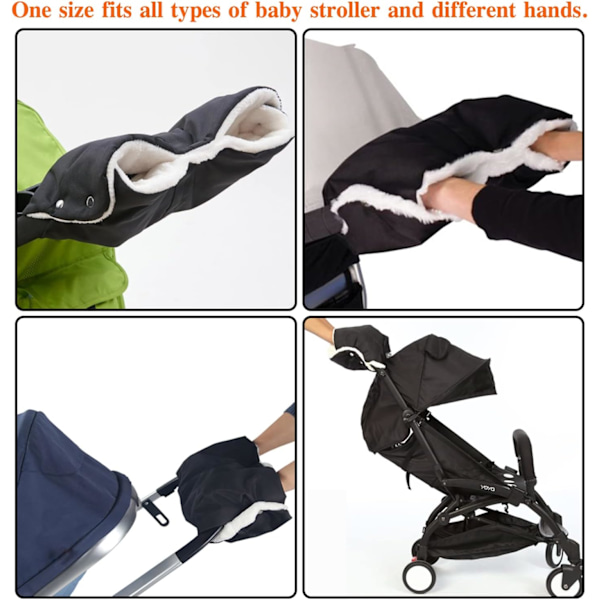 Svart Baby Pushchair/Pram/Stroller/Buggy/Baby Carriage Fleece Han
