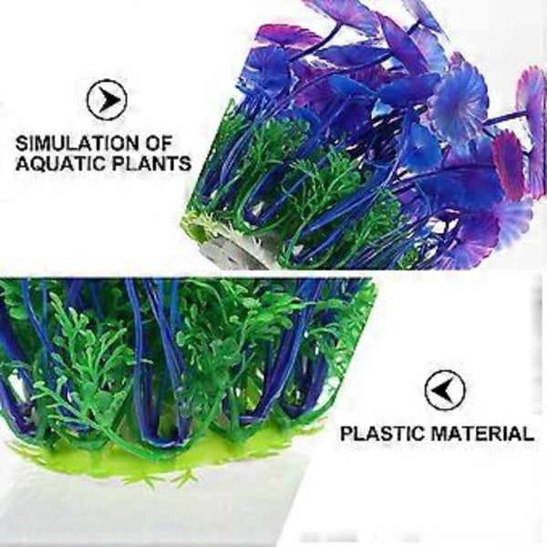 2 stk. Bling Dekor Falske Akvarieplanter Fisketankplante Undervannsplanter Dekor Kunstige Akvariedekorasjoner