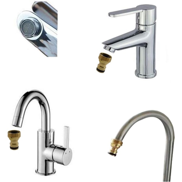 Messing Hurtigkobling, 5 stk. Anti-Rust Haneforbindelse Slange Adapter