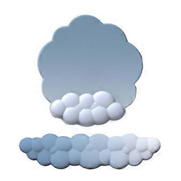 Molnformad Handledsstöd Musmatta Halkfri Bas Färgglad PU Mjukt Memory Foam Smärtlindringsmatta för Gaming Musmatta Stjärnblå ljusgrå Star blue light gray