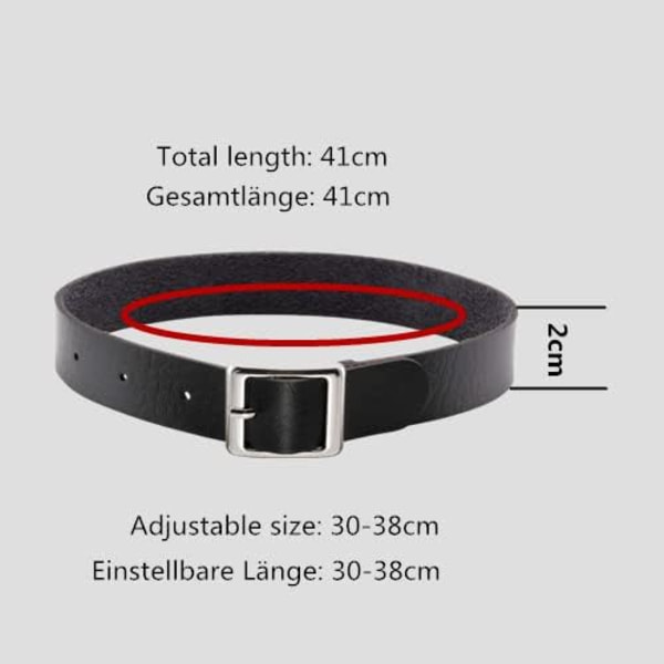 Läderhalsband (rosa), dam retro punk minimalistisk stil adjus