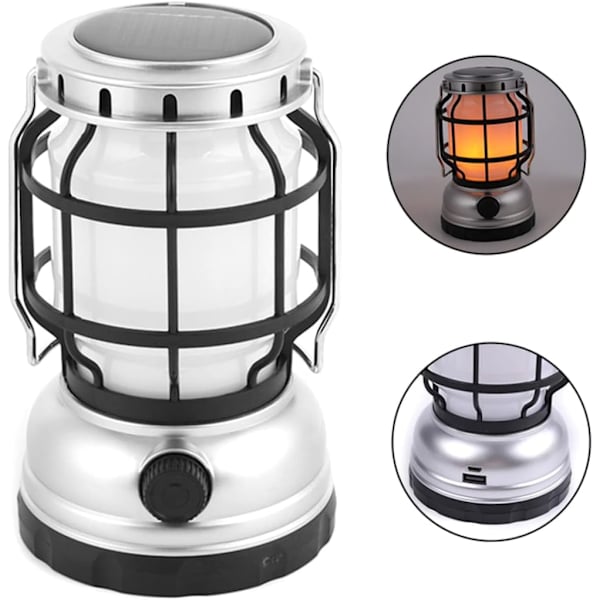 Camping Solar Light Usb Rechargable Waterproof Led Outdoor Lanter