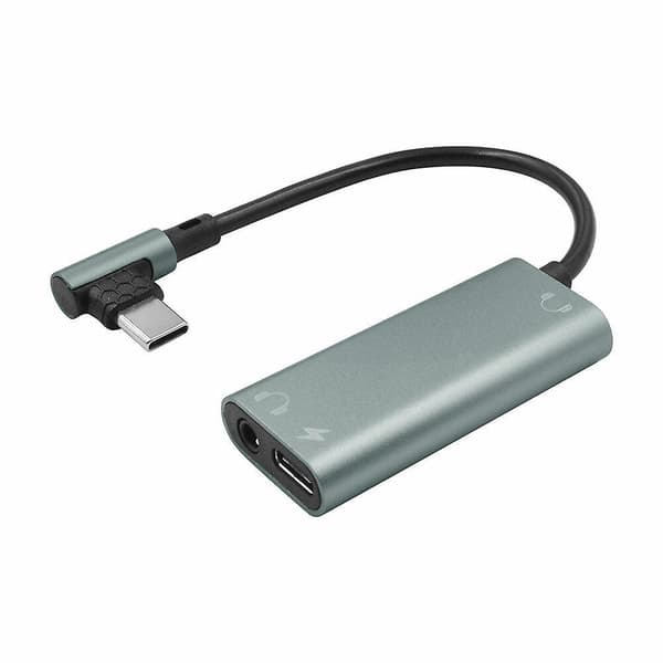 USB-C til 3,5 mm hodetelefonport adapter headset lading tre-i-en