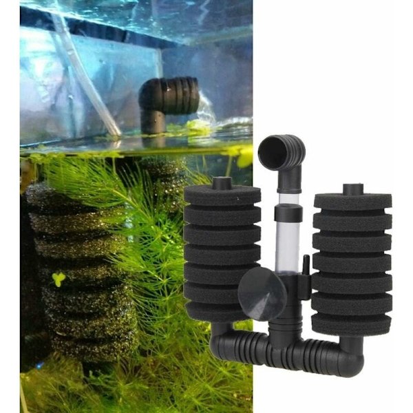 Akvariefilter, luftpumpesvampeskrubber dobbelthode biokjemisk