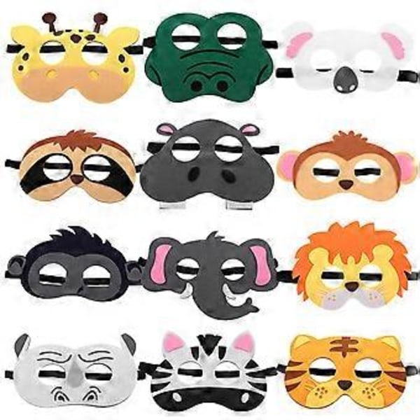 12 st Djurtema Tecknad Mask Halloweenfest Cosplay Mask Rolig Tecknad Djurmask