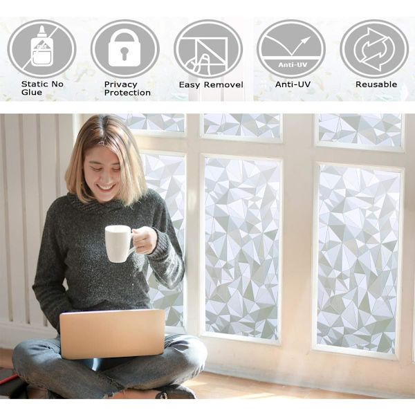 Non-Adhesive Window Film Stained Glass Window Film Static Froste