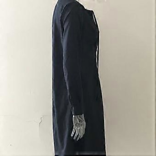 Afslappede damekjoler, langærmet V-hals kjole, afslappede løse shift-kjoler, sort (style6086)