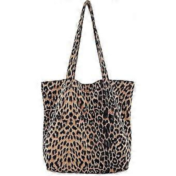 Verktygsväska Mjuk Leopard Axelväska Stor Tote Handväska Plånbok Rese Dam Satchel