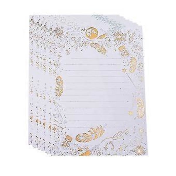 8x Inbjudningsbrev Skrivpapper Hälsningspapper Linjerat Skrivpapper Present (Vit A) White A