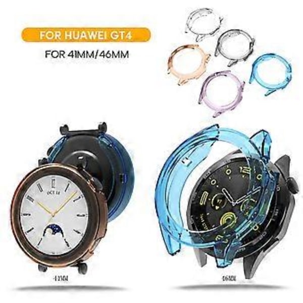 Kompatibelt skyddsfodral för GT4 41/46mm Smartwatch, lättviktigt och hållbart skal, stötsäkert skydd, transparent orange transparent orange 41mm