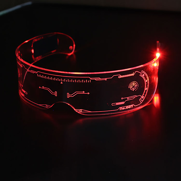 1 Led-lasit - Cyberpunk-valolasit - Juhla Cosplay Fe:tä varten