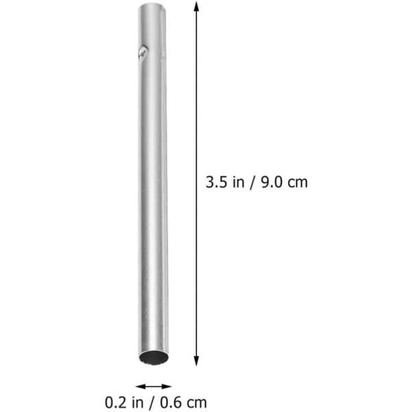 20 kpl 9 cm hopeinen tuulihelmen korvaava ontto korvausputki