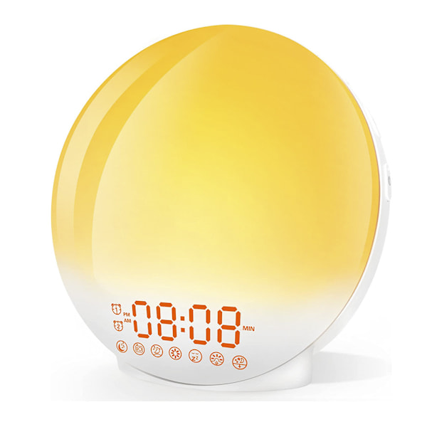 1 stk LED Lys Alarmklokke Radio Alarmklokke Lys Morgen Sengelampe