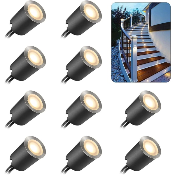 10 innfelte LED-dekklyssett med beskyttende skall, 32 mm, 10
