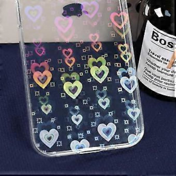 Yhteensopiva iPhone 11 Pro Max -kotelon kanssa Laser Bling Glitter Sateenkaari Rakkaus Sydän Kotelo, Söpö Kuvio Suunniteltu iPhone 11 Pro Max -kotelolle Tytöt Naiset
