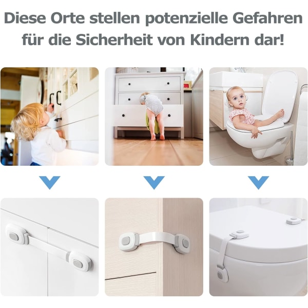6 stk. Baby Safety Door Block, Skuff Blokk Skap Låser a