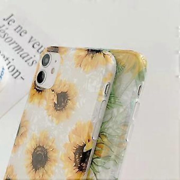 iPhone11 Skal, Chrysanthemum Blomsterträdgård Mönster Kvinnor Flickor Design Plast Hårt Baksida Skal med TPU Stötfångare Skyddande Skal för Samsung iPhone11 6.1