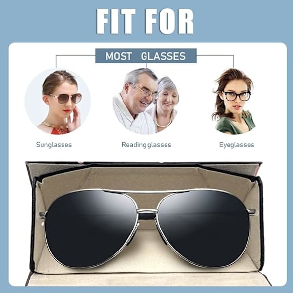 (2-pack) Vikbart glasögonfodral, Triangelformad hopfällbar glasögonväska