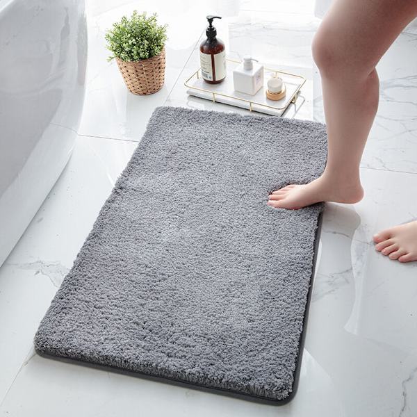 Mikrofiber Shag halkfri badmatta, maskintvättbar golvmatta med mjuk vattenabsorberande mikrofiber för badkar, dusch och badrum