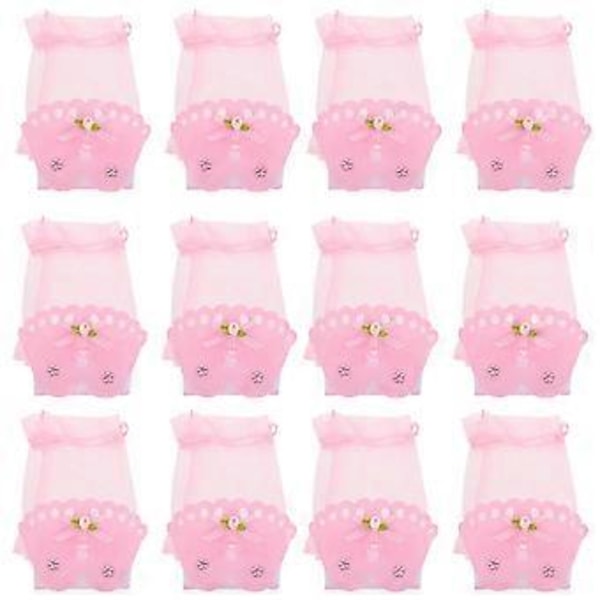 12 stk. Candyposer i europeisk stil, utsøkte gaveposer, kreative godteriemballasjer Pink