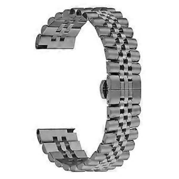 Til Samsung Galaxy Watch 46mm Armbånd 5-Perle Rustfrit Stål Sommerfuglelås Urrem Titanium