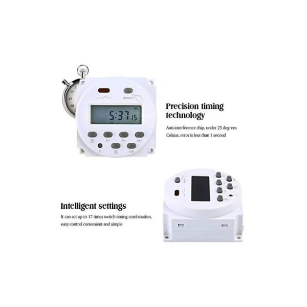 Elektronisk timer DC12V 16A 17 programmerbar LCD-skærm（1 stk）