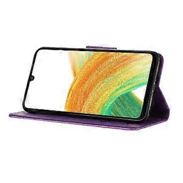 Fodral för Samsung Galaxy A05s 4G, Folio PU Läder Fjärilar Blomma Mobilskal Style A