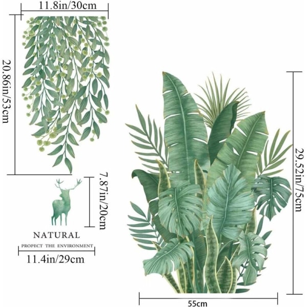 Seinätarrat Seinätaide Kalusteet Tarrat PVC Vihreä Kasvi Tarrat