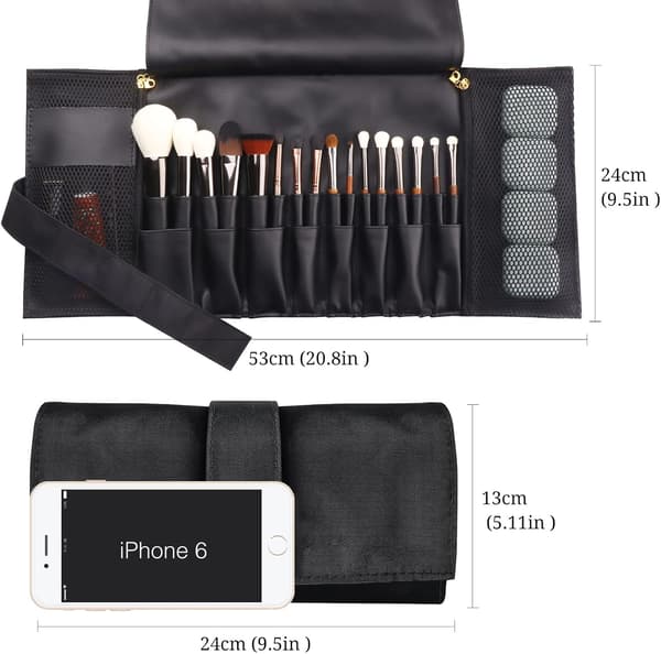 Sort - Makeup børsteholder - Rejse makeup børste etui - Kosmetik